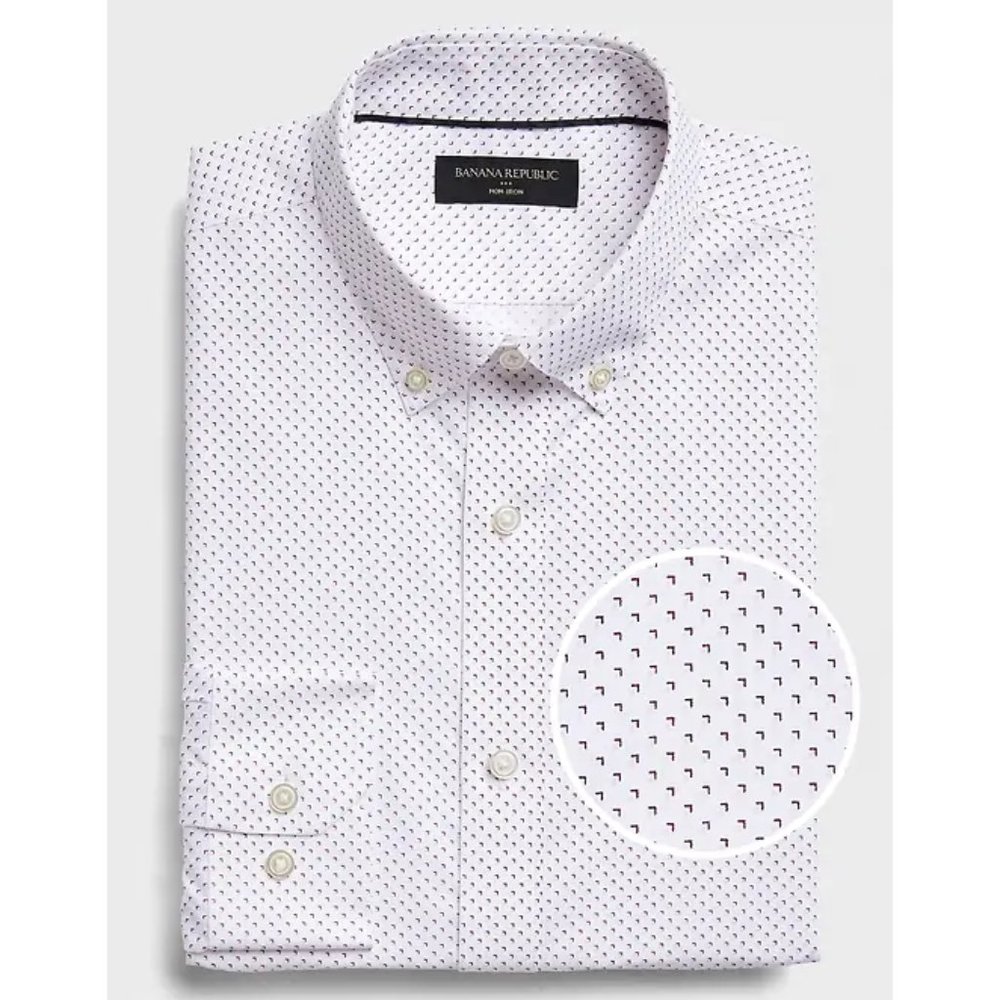 Banana Republic Slim-Fit Non-Iron Print Shirt